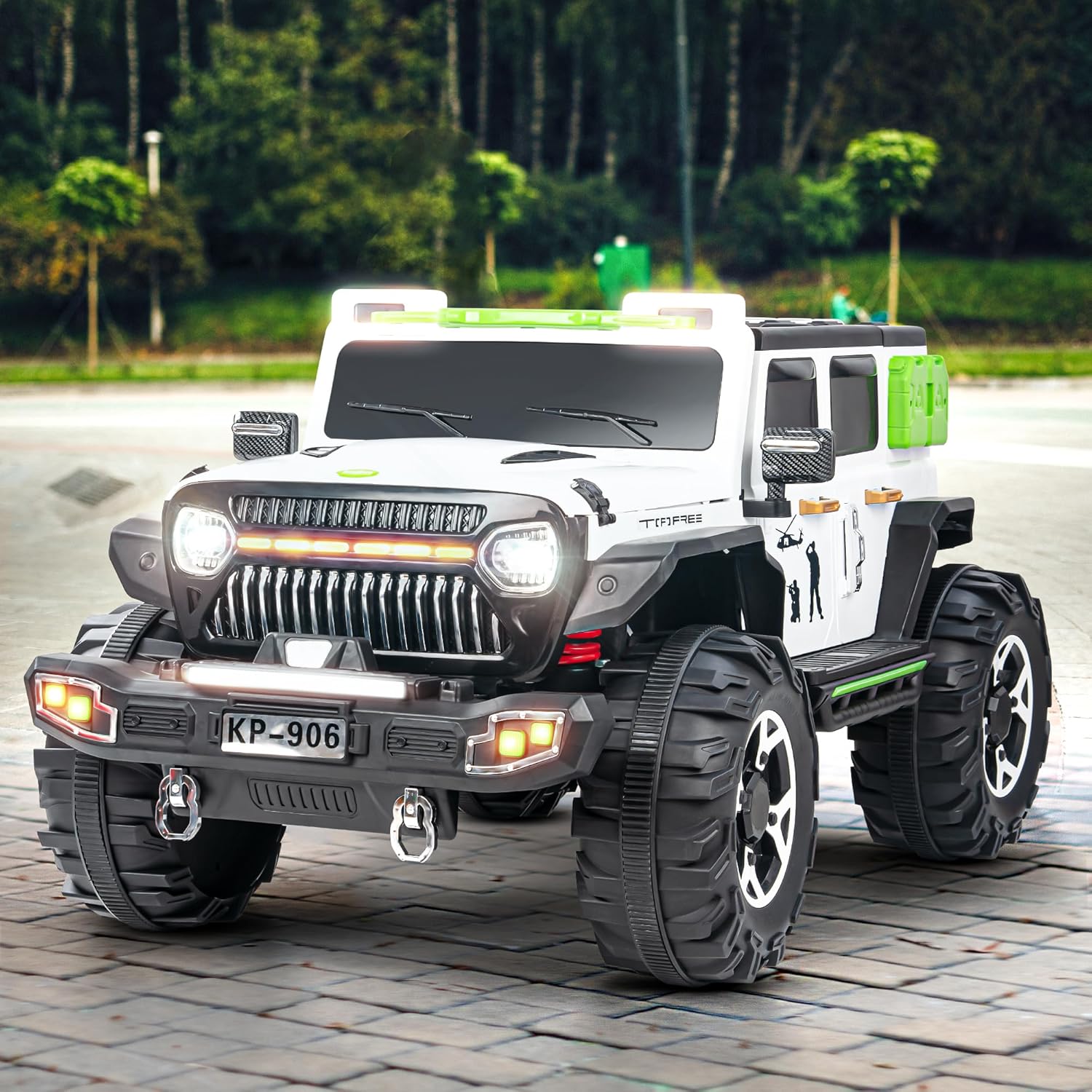 Kids electric jeep car with lights music" www.usmile.toys